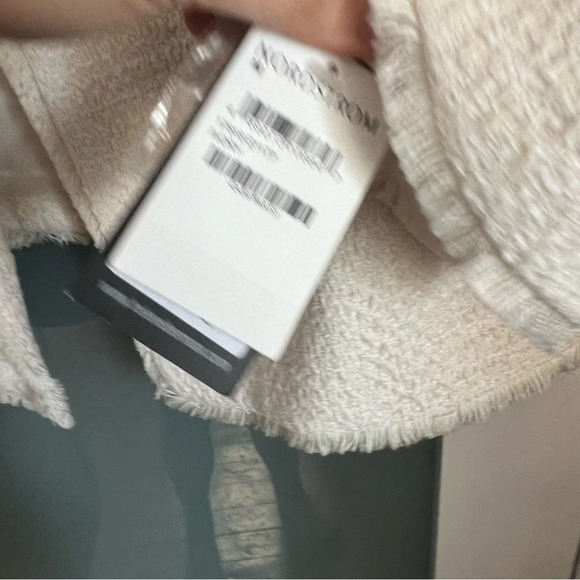 NWT Helene London Tweed Blazer Jacket Double Breasted Fringe Cream Pearl Medium - Picture 15 of 16